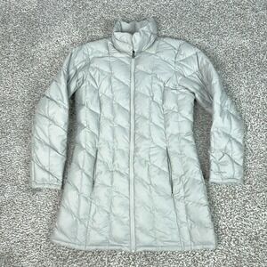 Patagonia Coat Womens Medium Gray Tres Parka Quilted Down Long Insulated Puffer